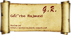 Görbe Rajmund névjegykártya